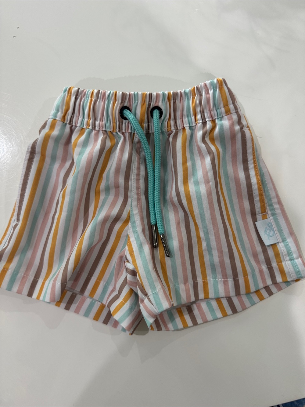 Staunch Tradition Striped Pastel Drawstring Shorts